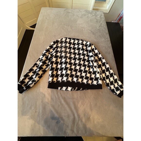 Ruff Hewn Grey black white Sweater Zip Up Women’s Size Large chic - Picture 2 of 9